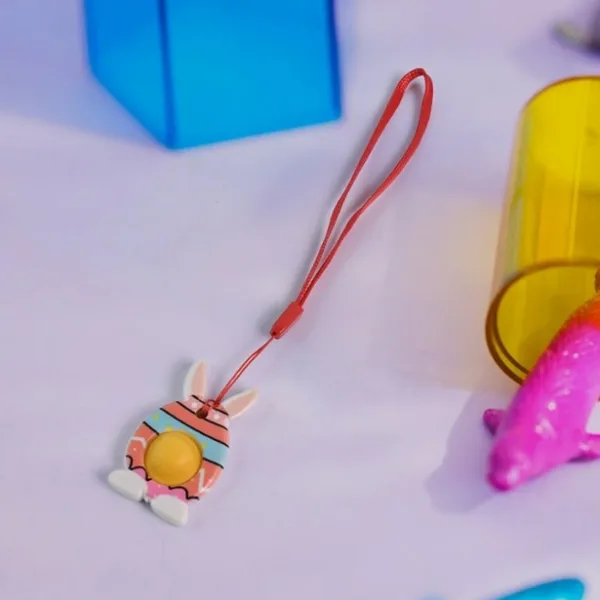 Cute Bunny-Shaped Pop It Fidget Toy Keychain (1 Pc)