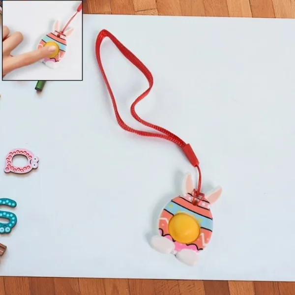 Cute Bunny-Shaped Pop It Fidget Toy Keychain (1 Pc)