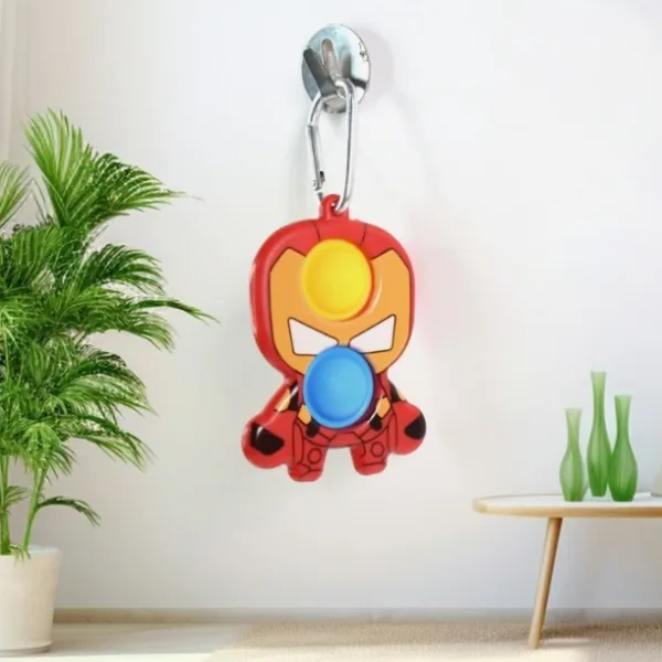 Themed Iron Man Shape Keychain Pop It Toy (1 Pc)