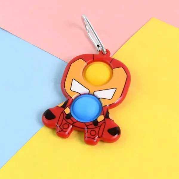 Themed Iron Man Shape Keychain Pop It Toy (1 Pc)
