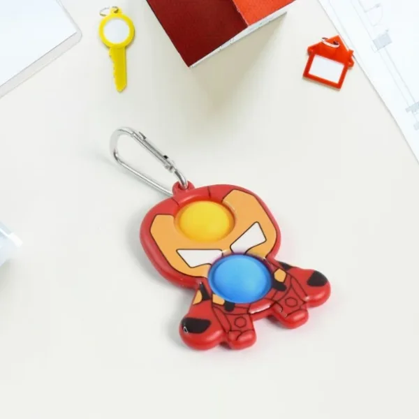 Themed Iron Man Shape Keychain Pop It Toy (1 Pc)