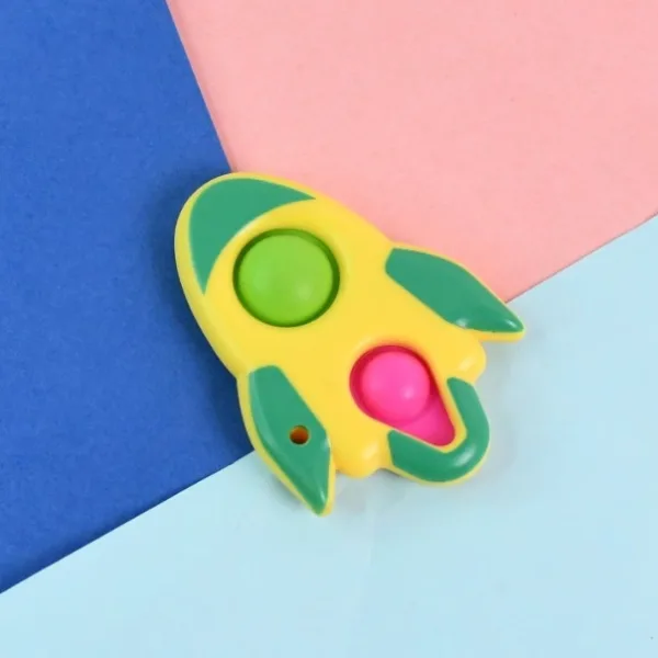 Rocket Shaped Dimple Keychain Toy (1 Pc)