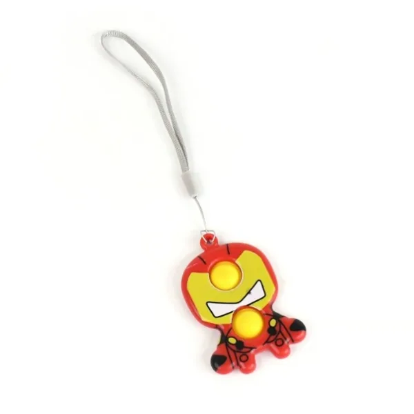 Creative Cartoon Style Mini Push Pop Bubble Keychain (1 Pc)