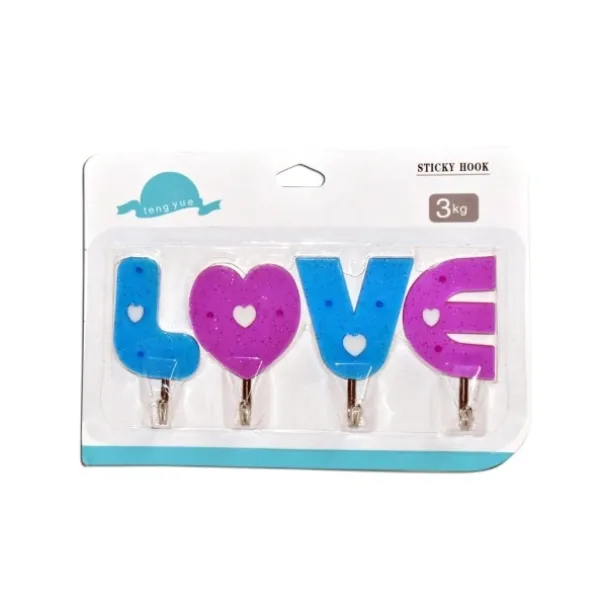 Love Shape Self Adhesive Hooks