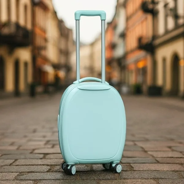 Suitcase For Kids, Girls Green Small Cabin Hard Cover Holiday Carry On Trolley with Extendable Handle, Children's Luggage, Trolley Rolling Luggage for Toddlers Men Woman (Mix Color)