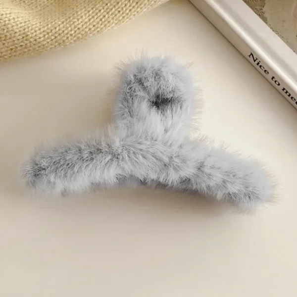 Large Plush Hair Claw Clips, Plastic Fluffy Hair Claw Hair