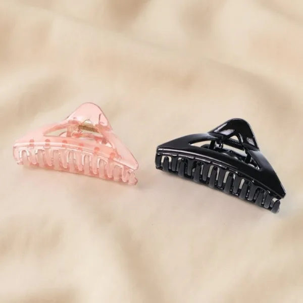 Triangle Shape Mix Color Plastic Hair Claw Clip – 1 Pc Durable Grip for Women and Girls