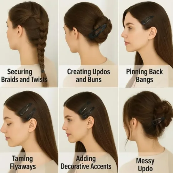 Metal Hair Clips Set (10 Pcs Set), Hair accessories