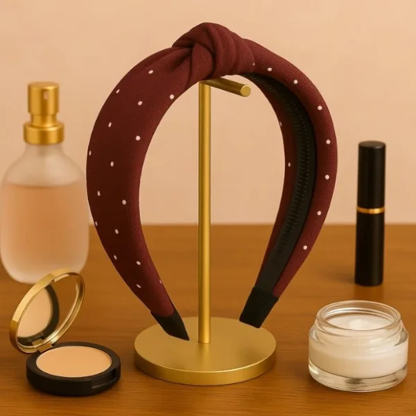 Women's Polka Dot Fabric Knot Hairband – Stylish & Comfortable (1 Pc)