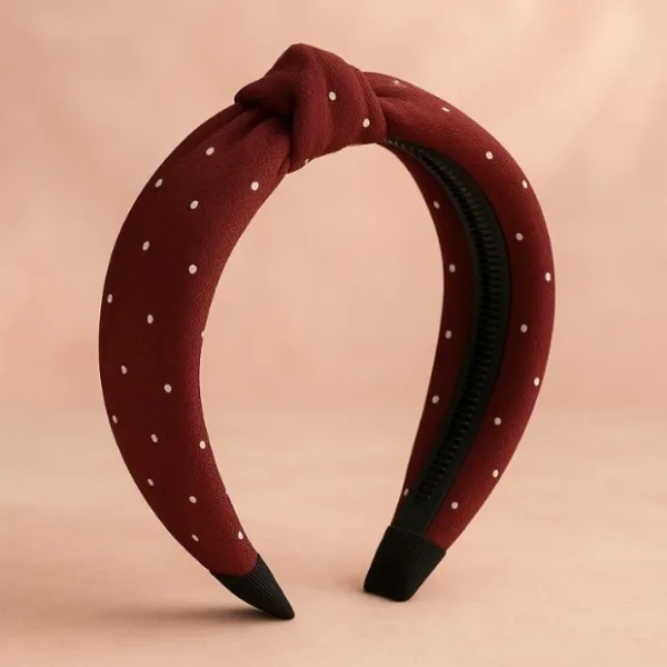 Women's Polka Dot Fabric Knot Hairband – Stylish & Comfortable (1 Pc)
