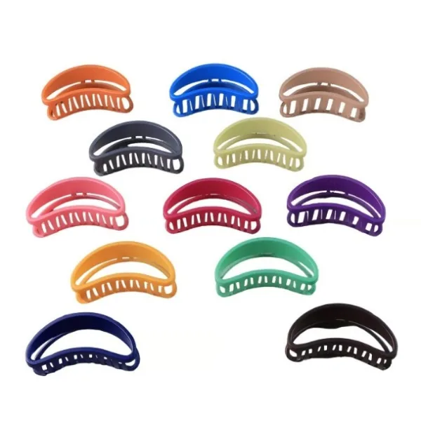 Triangle Shape Mix Color Plastic Hair Claw Clip – 12 Pc Durable Grip for Women and Girls