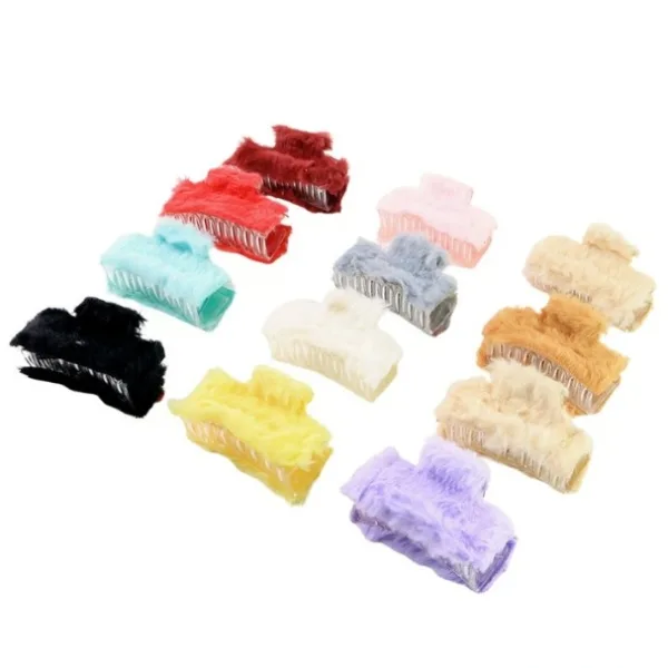 Small Hair Claw Clips, Plastic Fluffy Hair Claw Hair, Hair accessories (12 Pcs Set)