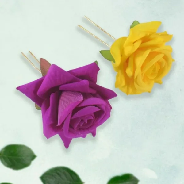 Colourful Flowing Flower Hair Pin (12 Pcs Set / Mix Color)