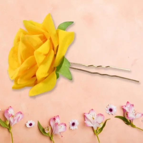 Colourful Flowing Flower Hair Pin (4 Pcs Set / Mix Color), Hair accessories