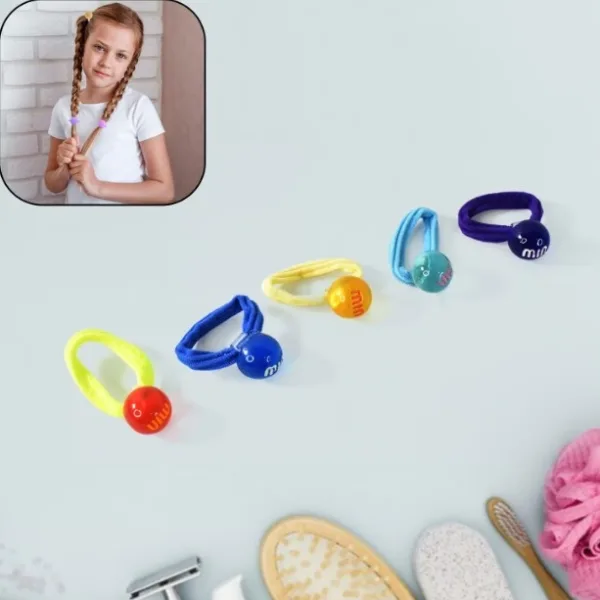 Small Ball Elastic Hairbands (Pack of 5 / Multicolour)