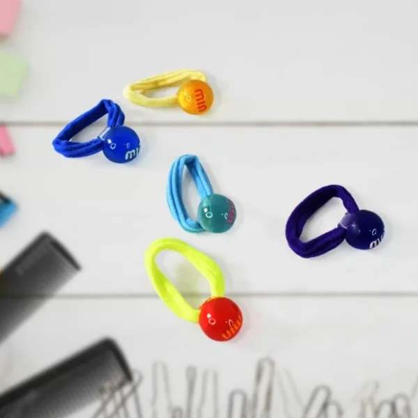 Small Ball Elastic Hairbands (Pack of 5 / Multicolour)