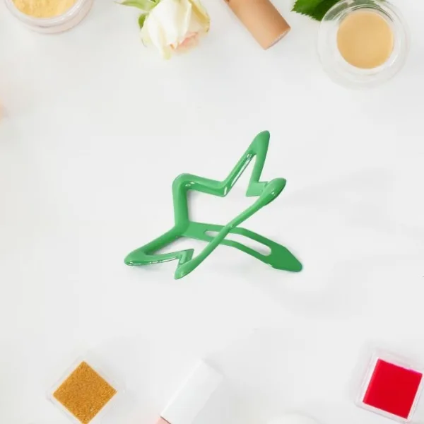 Metal Printed Star Shape Hair Clips (5 Pcs Set)