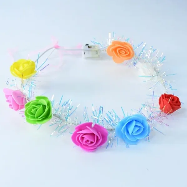 LED Flower Crown Headband – Multicolor Light-Up (1 Pc), Hair accessories