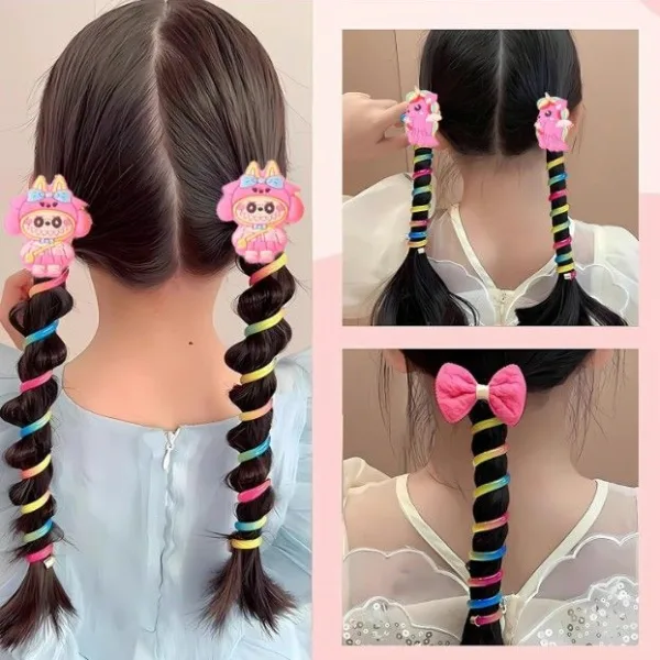 Spiral Hair Braiding Clips for Kids (12 Pc / Mix Design)
