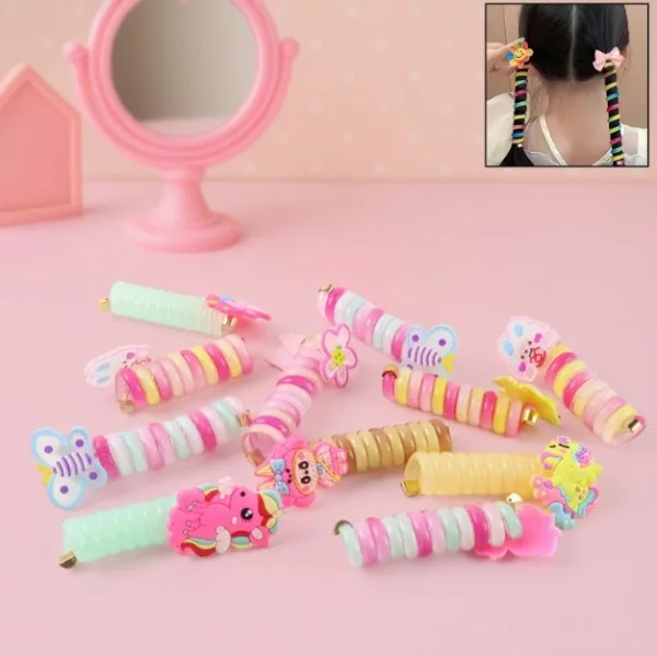 Spiral Hair Braiding Clips for Kids (12 Pc / Mix Design)