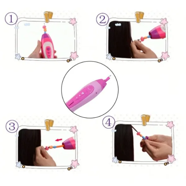 Hair Styling Clasp Clips Twisting Stringing Beads Kit for Girls, Portable Hair Braider Machine,Hairstyle Braid Kit DIY Hair Styling Tool with Comb, Rubber, Button Beads and Beads (85 Pcs Set), Hair accessories