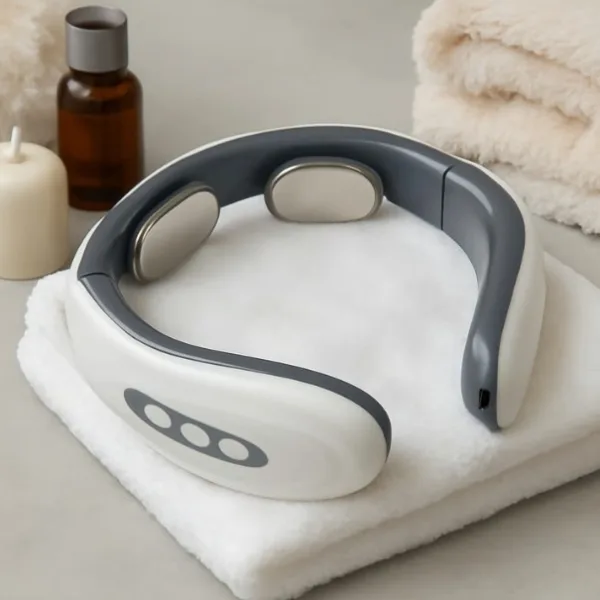 4 Heads Smart Electric Neck and Back Pulse Massager (1 Pc)