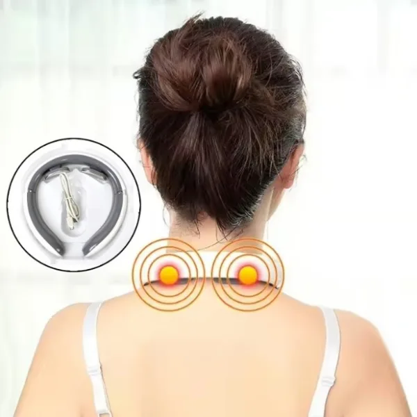 4 Heads Smart Electric Neck and Back Pulse Massager (1 Pc)