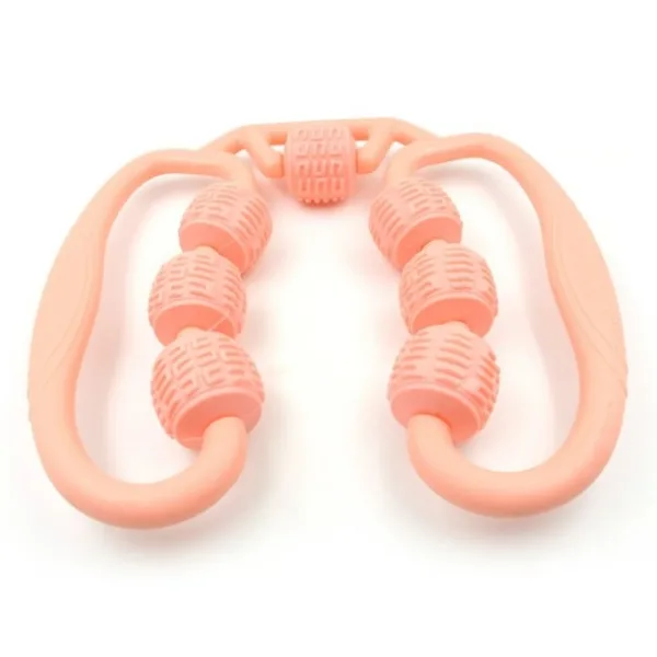 Muscle Massage Roller, 7 Wheels Relieve Soreness Leg Muscle Roller Fitness Roller Muscle Relaxer Massage Roller Ring Clip All Round Massaging Uniform Force Elastic PP Drop Shaped for Home Use (1 Pc)