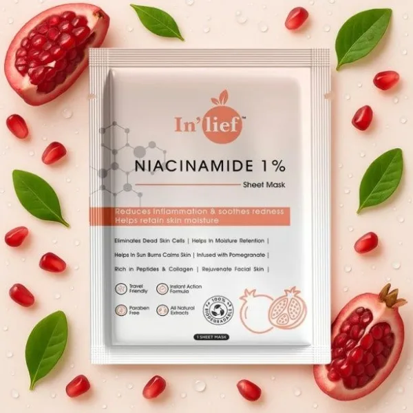 In’lief Niacinamide 1% Hydrating & Calming Facial Sheet Mask (1 Pc)