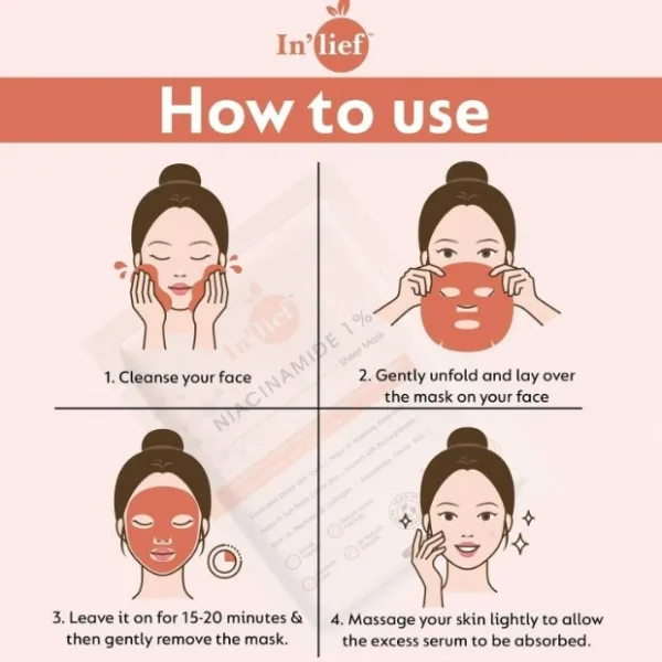 In’lief Niacinamide 1% Hydrating & Calming Facial Sheet Mask (1 Pc)