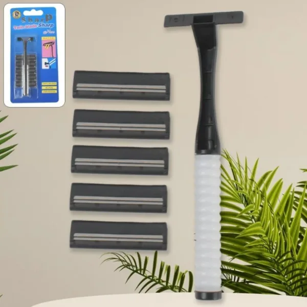 manual shaving razor with 5 blades